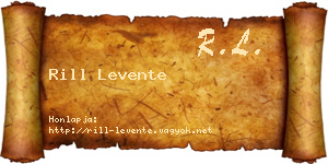 Rill Levente névjegykártya